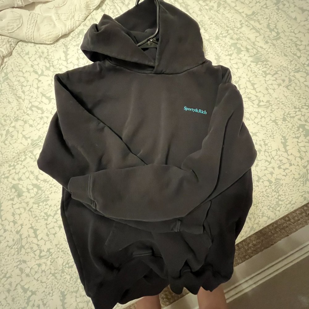 Sporty & Rich Black Cotton Hoodie